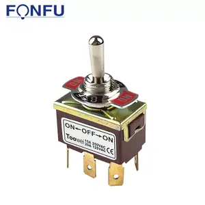 6 Pins 12mm ON-OFF-ON metal toggle switchuniversal toggle switch 15A 250VAC /20A 125V 3 position toggle switch