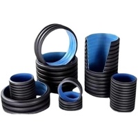 Tuyau en plastique corrugué à double paroi PE100 HDPE de grand diamètre DN800 SN8 SN16 DN160 DN315 pour drainage des eaux usées municipales