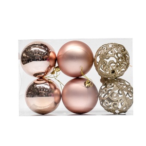Boules de Noël décoratives brillantes creuses plaquées 6cm 8cm pour décorations d'arbre de Noël - Product Image 6