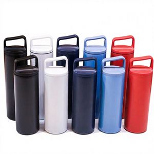 Botella de Agua Deportiva de Acero Inoxidable con Aislamiento Térmico al Vacío, Personalizada, Recta, de 500 ml y 600 ml, sin BPA, con Asa - Product Image 1