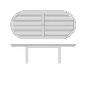 Table à manger pliante en teck massif moderne et durable avec coussin non imperméable pour terrasse extérieure et usage extérieur - Product Image 2