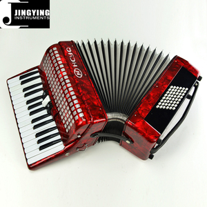 Acordeón de música Jingying, estilo de teclado, Material de pino coreano, 30 teclas, 48 bajos, 3 interruptores, acordeón de nivel de rendimiento profesional - Product Image 3