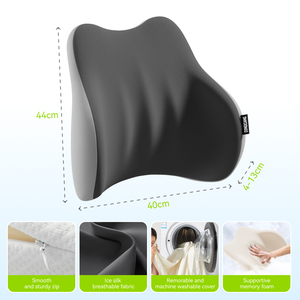 כרית מושב לרכב נושמת מספוג זיכרון, משענת ראש מפנקת, תמיכה לגב תחתון, כרית מספוג זיכרון לעיסוי גב, אוניברסלית - Product Image 2