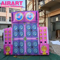 Mur de haut-parleurs gonflables en forme de L personnalisé, style hip-hop des années 90, toile de fond gonflable pour fête et décoration de concert