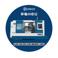 Torno CNC, Centro de Mecanizado de Torneado y Fresado TCK63, Centro de Torneado CNC Automático de Bancada Inclinada, Control GSK, 380V