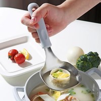 Cuillère à soupe moderne en acier inoxydable durable et écologique, avec manche long en silicone, finition miroir, résistante à la chaleur, qualité alimentaire