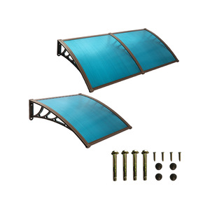 Auvent <span class=keywords><strong>transparent</strong></span> en PC, silencieux, imperméable, pare-soleil, à fixation murale, avec structure en acier et plastique, <span class=keywords><strong>pour</strong></span> balcon extérieur et fenêtre - Product Image 6