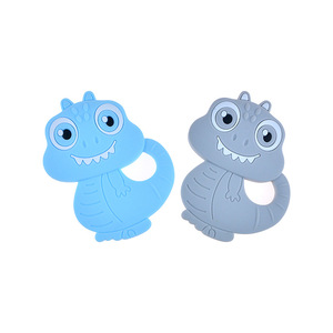 Meilleure vente Premium qualité dinosaure Animal Silicone perles jouet nourriture anneau de dentition pendentif perles en vrac cadeau de dentition - Product Image 2