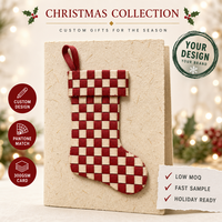 Carte de vœux de Noël personnalisée 5x7 pouces en carton recyclé avec enveloppe estampillée à chaud et dorée, cadeau d'entreprise pour les fêtes