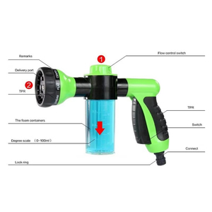 Pistola de Agua de Alta Presión con Modo Ajustable, Lanza de Espuma para Lavado de Autos y Hogar, con Contenedor de Limpiador, Herramienta de Limpieza - Product Image 6