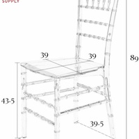 Chaise de mariage Chiavari en plastique PC noir effet gelée, chaise de banquet de jardin en résine acrylique, vente directe usine