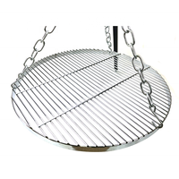 Grille de barbecue rotative réglable DaS pour l'extérieur, multifonctionnelle, en acier inoxydable, avec chaîne de suspension