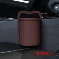 Sac de rangement multifonctionnel pour voiture, porte-gobelet, organisateur, design moderne en cuir PU, adhésif, ajustement universel, console centrale, côté siège