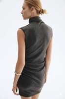 Robe mini sans manches 100% Rayonne unie, coupe trapèze, décontractée, respirante, longueur genou, noire, taille naturelle, pour l'été et les fêtes, tailles S M L, ODM