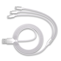 Aksesoris Elektronik Murah 3 in 1 Tipe C USB A Kabel Data Nilon Terjalin 3A Pengisian Daya Super Cepat Transmisi Data Kecepatan Tinggi