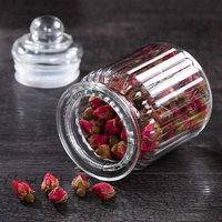 Petit pot à thé et à sucre en verre transparent avec couvercle pour récipient de stockage scellant pour aliments de cuisine
