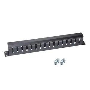 Metal 1U 2U Cable Management Horizontal Rack Mount Cable Manager with 12 16 Big Finger Slots