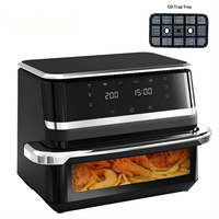Friteuse à air double panier 5-12L grande capacité avec fenêtre de visualisation, commande tactile, sans huile, en acier inoxydable, 80-230°C pour usage domestique et commercial