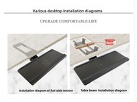 Support de clavier en bois avec rail coulissant, multifonctionnel et réglable, pour bureau d'ordinateur, avec support ergonomique pour souris