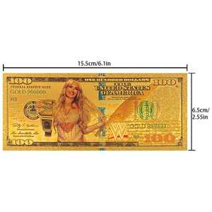 Tarjeta Conmemorativa de Lucha Libre <span class=keywords><strong>WWE</strong></span>, Billete de Oro de 24K, Set Coleccionable de Recuerdos - Product Image 2