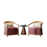 Canapé simple en bois massif de luxe léger Lovein, combinaison de deux chaises, meubles de maison, salon, hall d'hôtel, entreprise