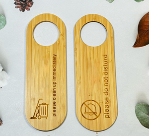 Xinrunjin ป้ายประตูไม้ไผ่ติดโลโก้ตามสั่งสำหรับโรงแรมเป็นมิตรต่อสิ่งแวดล้อมและทนทานไม้แขวนประตูสำหรับโรงแรม - Product Image 5