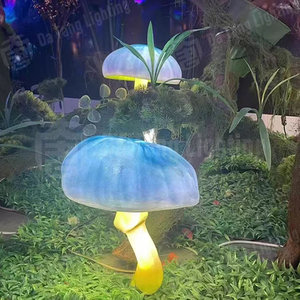 Mini sombrero azul, adorno de seta, luz para parque al aire libre, camino, césped y decoración navideña - Product Image 1