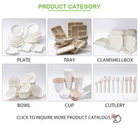 Boîte à compartiments jetable biodégradable en bagasse de canne à sucre naturelle, compatible micro-ondes, pour hôtels, camping et fêtes