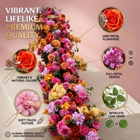 Guirlande de fleurs artificielles en soie faites à la main pour mariage, Saint-Valentin, arrangement de rangées de fleurs, chemin de table pour réception d'événements, centre de table