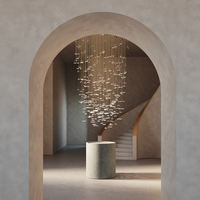 Lustre en porcelaine, projet personnalisé, lumière élégante en forme de feuille, lustre suspendu fait main, luminaire suspendu pour salon