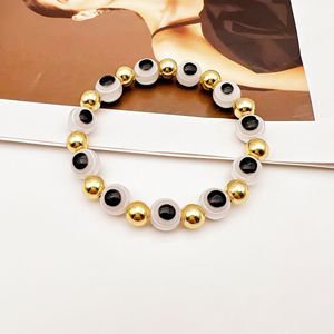 Turkish Blue Eye Elastic Beaded <b>Bracelet</b> Zinc Alloy Unisex Gift Jewelry <b>Bracelet</b> <b>Ball</b> Shape Simple Evil Eye Design - Product Image 4