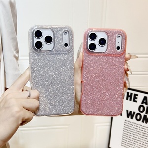 เคสโทรศัพท์ซิลิโคนกันกระแทกสีพื้นแบบนิ่มประดับกลิตเตอร์สีชมพู สำหรับ iPhone 17 Pro 16 15 14 13 12 11 Max - Product Image 3