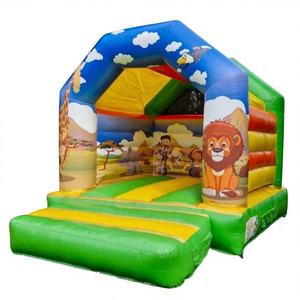 WINWAYTOYS Commercial Safari Jungle <b>Inflatable</b> Bouncy Castle PVC 4x3.5m for Sale - Product Image 1