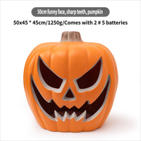 Lanterne citrouille en plastique de 50 cm, décorations d'Halloween, creuse et lumineuse, pour aménagement de scène extérieure de parc à thème