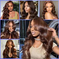 Paket Rambut Manusia Coklat 16A Body Wave, Rambut Manusia Tanpa Proses 100% India, Warna Alami # 4 Ekstensi Rambut Double Drawn
