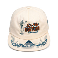 Casquette à visière plate brodée, motif hôtelier vintage, broderie bicolore, casquette snapback unisexe, logo personnalisé, OEM, vente en gros