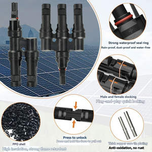 Connecteur solaire photovoltaïque <span class=keywords><strong>en</strong></span> T étanche IP67 1500V DC T3 T4 T5 T6 T7 mâle-femelle <span class=keywords><strong>pour</strong></span> applications d'alimentation - Product Image 4