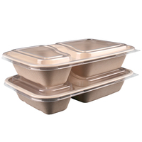Bols écologiques à 2 compartiments en fibre compostable de 1000ml-300/caisse