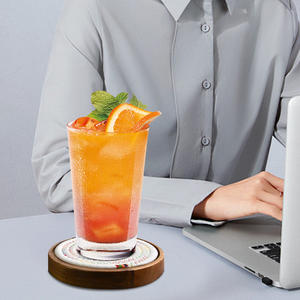 Ensemble de sous-verres en bois ronds personnalisés avec support de gravure au laser en gros - Product Image 4