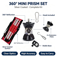 Kit d'accessoires de mesure pour station totale : Mini-prisme omnidirectionnel 360° à suivi automatique pour instrument de topographie