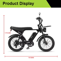 Vélo électrique urbain OUXI V8 Pro Fatbike 250W 1000W, longue autonomie, batterie amovible, pour adultes