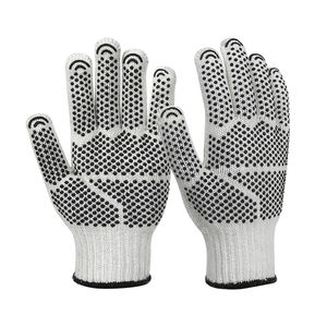 7G elastik bilek manşet İki taraflı PVC noktalı dize örgü Polycotton dokulu eldivenler karşı sıyrıklar ve çizikler - Product Image 3