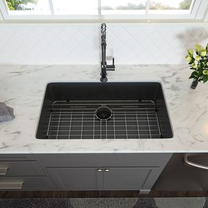 Fregadero de Cocina de un Solo Tazón, 33x19x, de Acero Inoxidable Negro Mate, Diseño Rectangular Contemporáneo, para Instalar Bajo Encimera - Product Image 3
