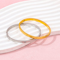 Bracelet en acier inoxydable plaqué or haut de gamme, étanche, tendance, lisse, minimaliste, délicat, avec zircone, pour femmes, bijoux en gros