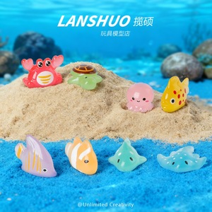 Lanshuo Resin Sea Animal Figures Mini Model Toys For Children Sand Play Set Educational Toy Gift - Product Image 1