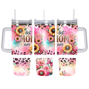 Regalos para el Día de la Madre, Superventas, Vaso Térmico de Metal de 40 oz con Estampado de Mamá, Taza de Viaje Portátil para Campamento - Product Image 2