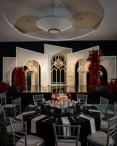 Exquisito Soporte de Fondo para Arco de Boda de PVC Blanco Liso, 5 Piezas - Product Image 1