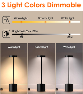SENYA-PRO Minimalist Nordic Metal Battery-Powered Adjustable Color Temperature Touch Control Table <strong>Lamp</strong> for Bedroom Ambiance - Product Image 3