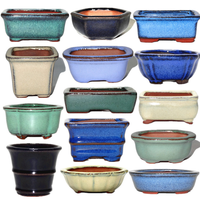 Mini pot de jardinage en céramique Yixing Zisha, poterie artisanale, petit pot à bonsaï et succulentes, finition émaillée, écologique, avec drainage