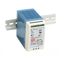 Alimentation sans interruption (ASI) Mean Well DRC-100A DC 100W 12V 7A monophasée à batterie au plomb pour systèmes de sécurité et réseaux informatiques
